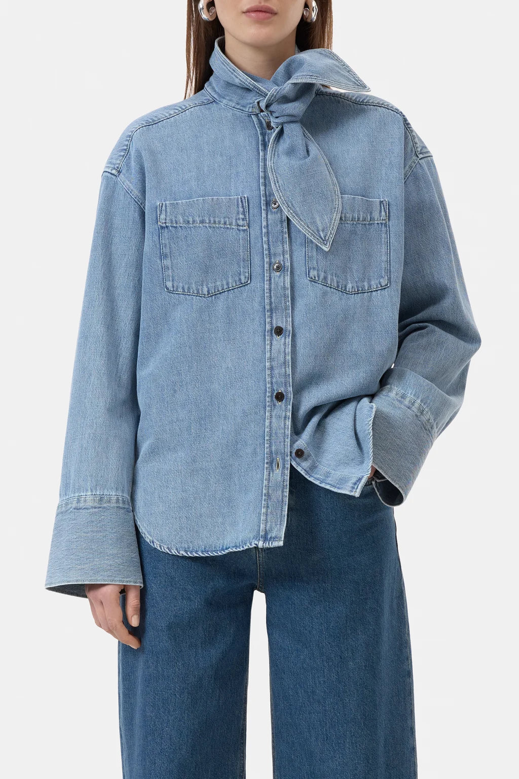 CLOSED DENIM SCARF SHIRT