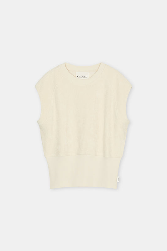 CLOSED FRENCH TERRY SWEATER MOUWLOOS CREAM - S. LABELS