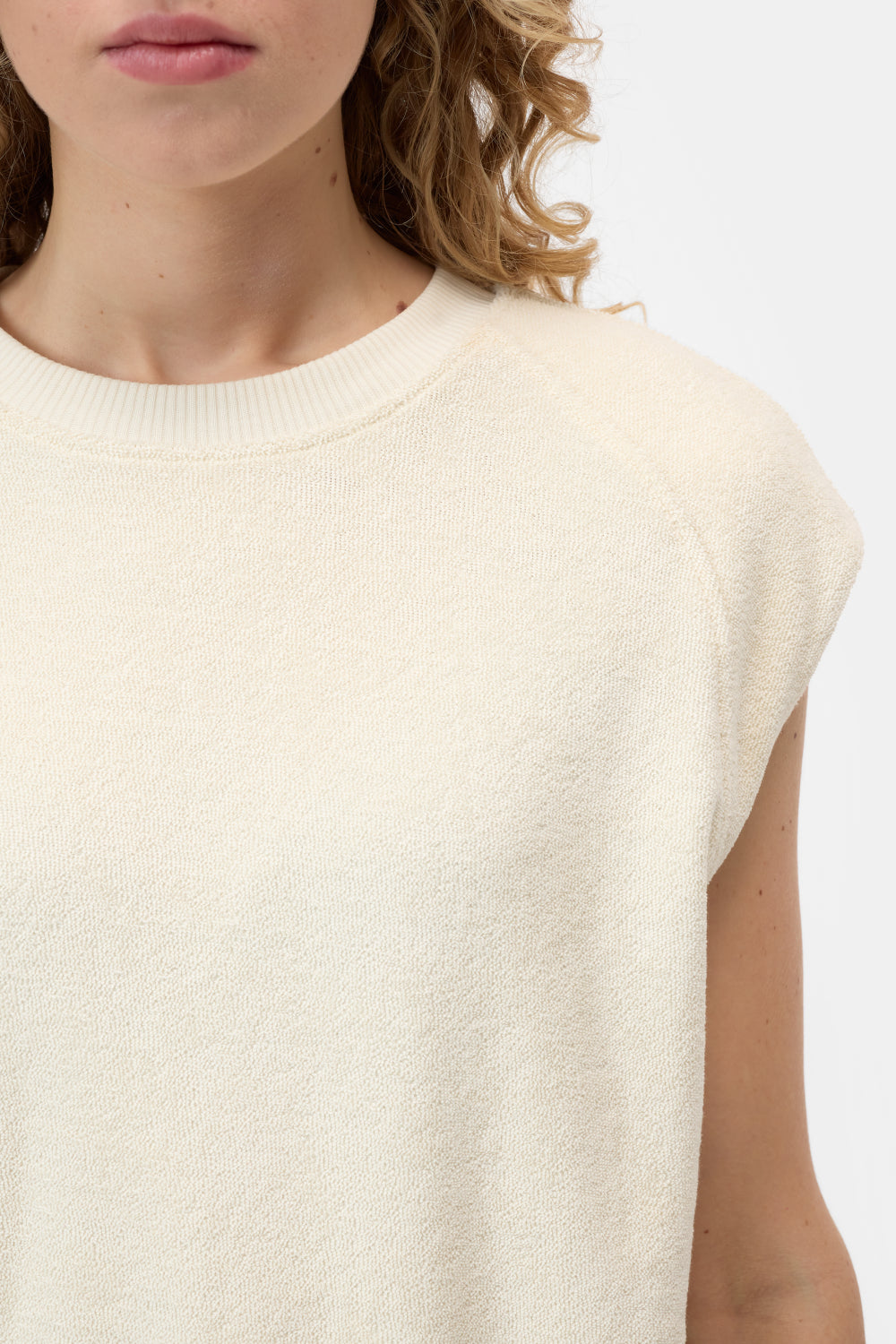 CLOSED FRENCH TERRY SWEATER MOUWLOOS CREAM - S. LABELS