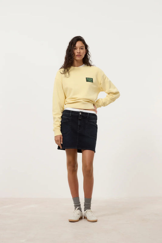 CLOSED SWEATER MET BADGE SOFT LEMON - S. LABELS