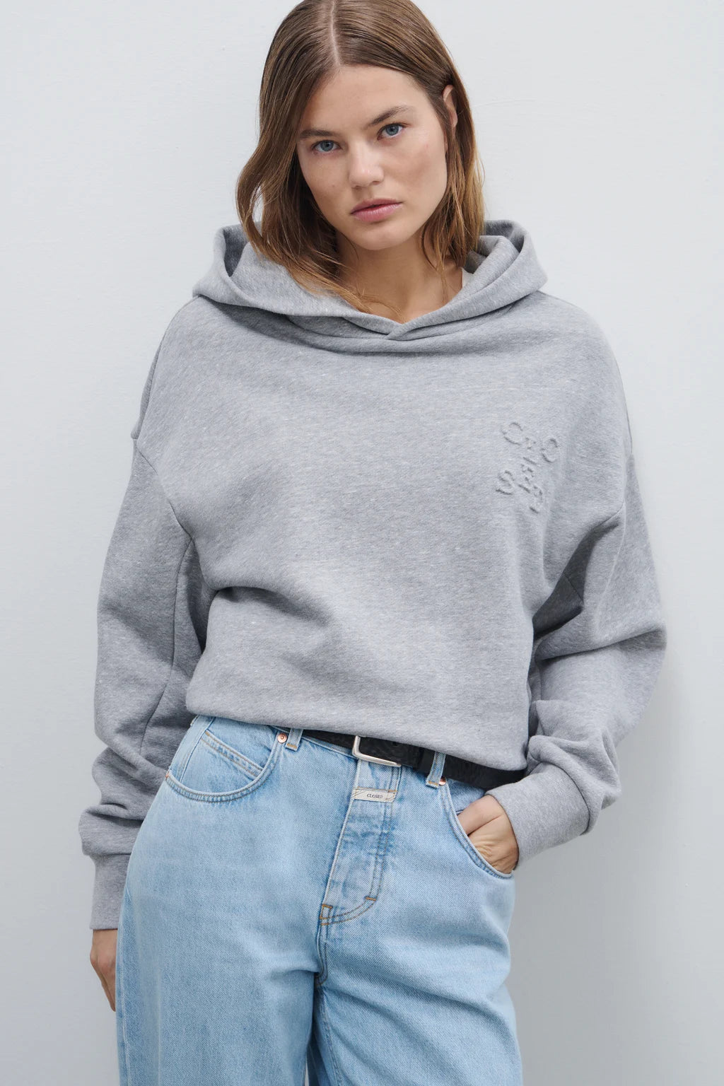CLOSED HOODIE LIGHT GREY MELANGE - S. LABELS