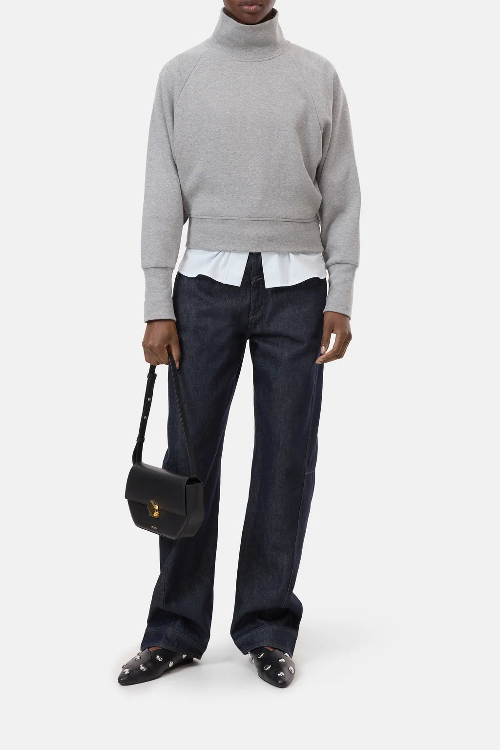 CLOSED HIGH NECK SWEATSHIRT GREY MELANGE