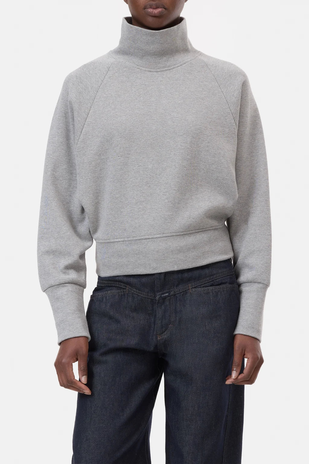 CLOSED HIGH NECK SWEATSHIRT GREY MELANGE