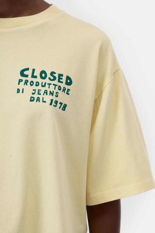CLOSED BOXY TEE MET OPDRUK SOFT LEMON - S. LABELS