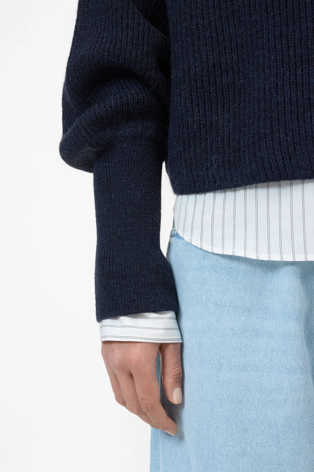 CLOSED FUNNEL NECK ALPACA MIX JUMPER DARK NIGHT
