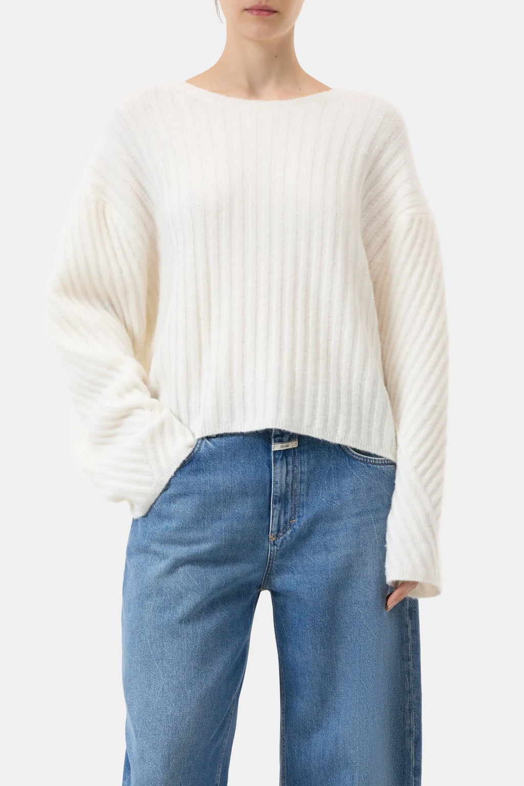 CLOSED WOL EN ALPACA RONDE HALS TRUI IVORY