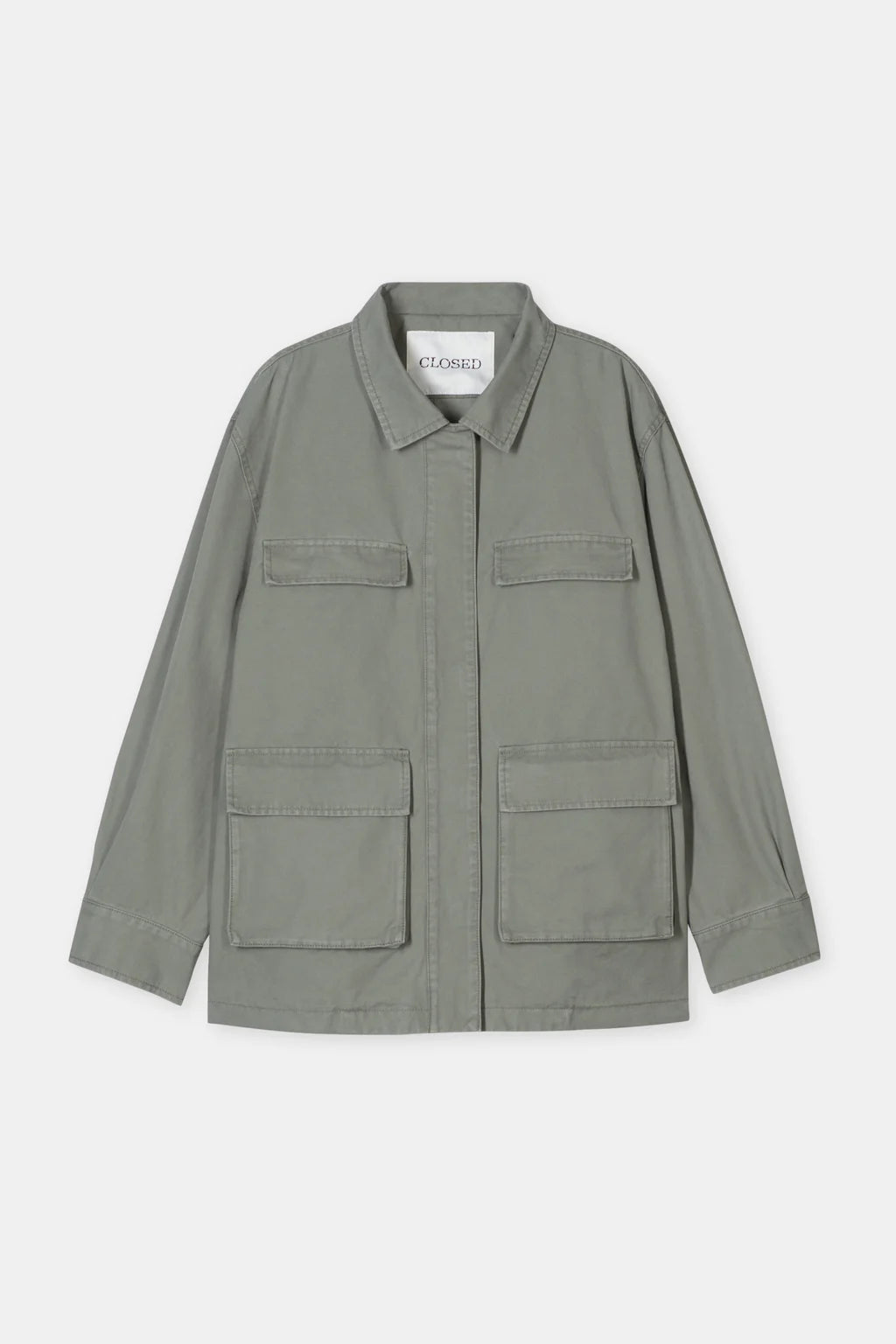 CLOSED COTTON CARGO JACKET FADED GREEN