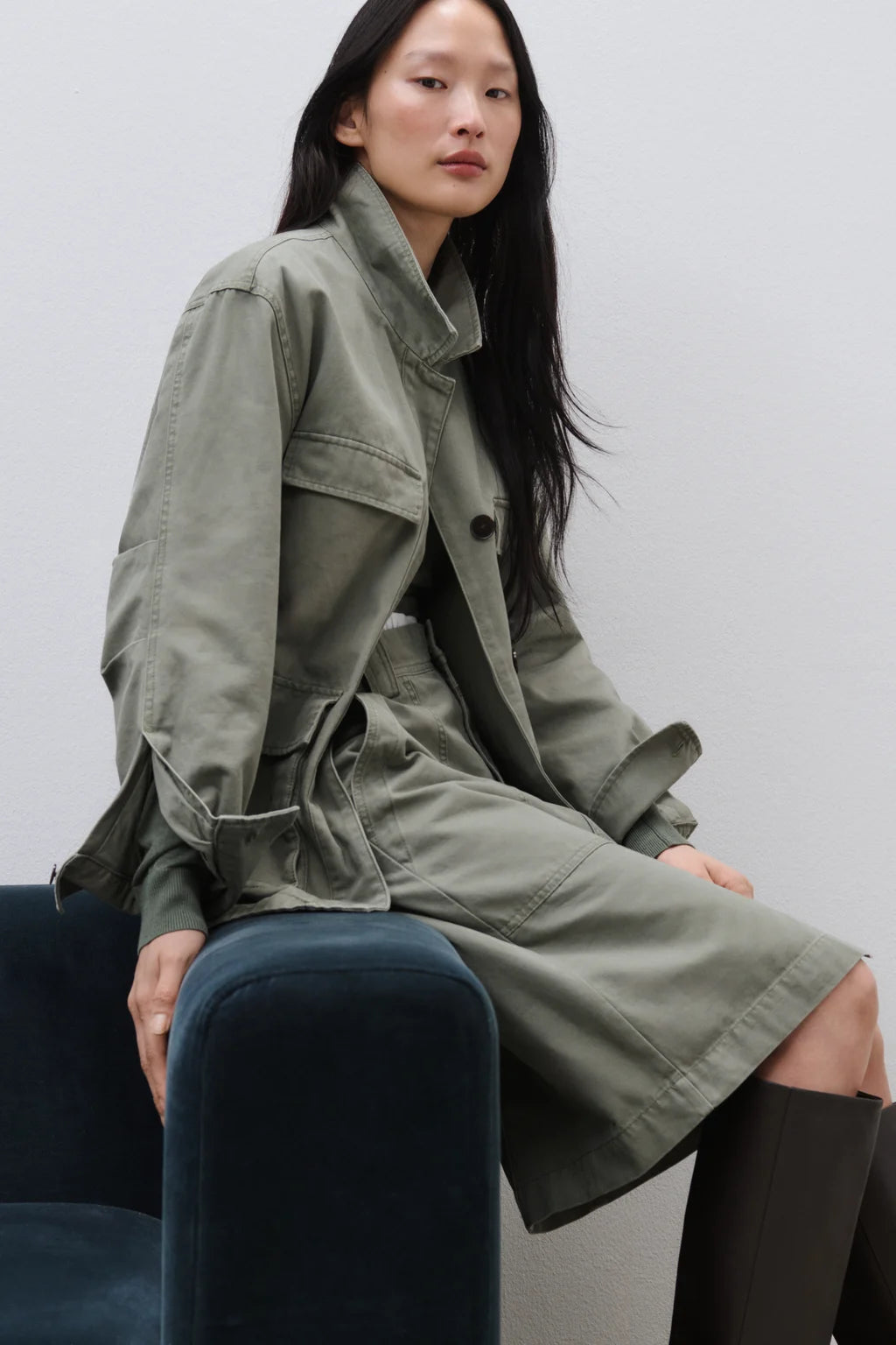 CLOSED COTTON CARGO JACKET FADED GREEN