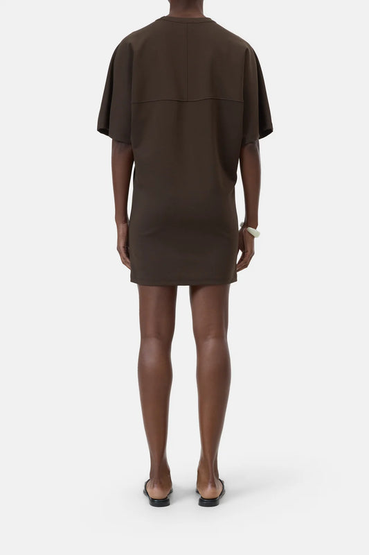 CLOSED YOKE DRESS BRUIN