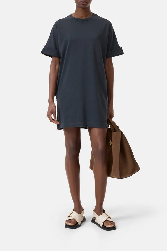 CLOSED ORGANIC COTTON T-SHIRT DRESS BLACK - S. LABELS
