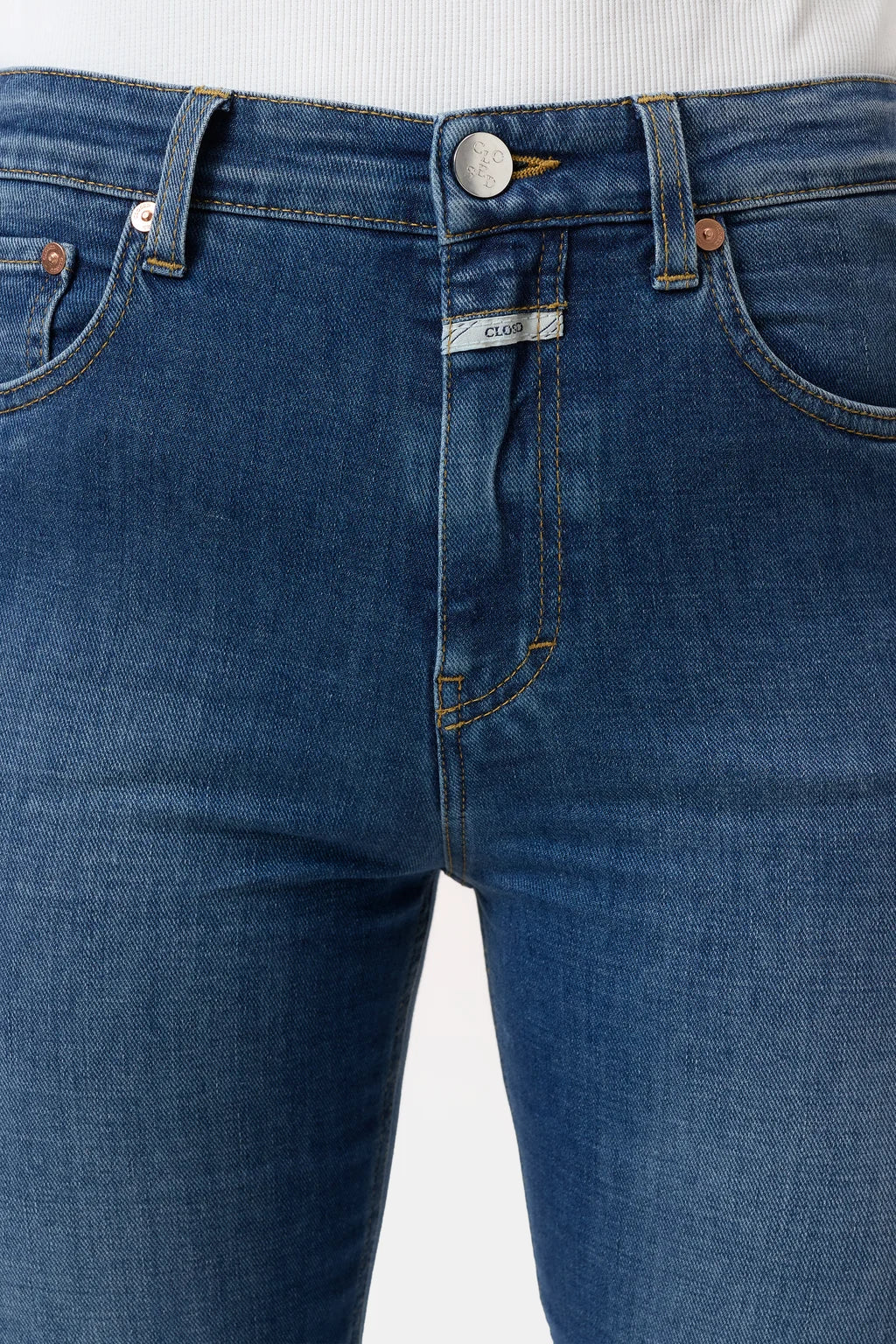 CLOSED RAWLIN SKINNY FIT FLARED LEG MID BLUE - S. LABELS