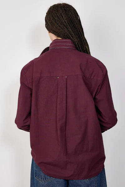 COCO Y MARIA PEPITA BLOUSE BORDEAUX