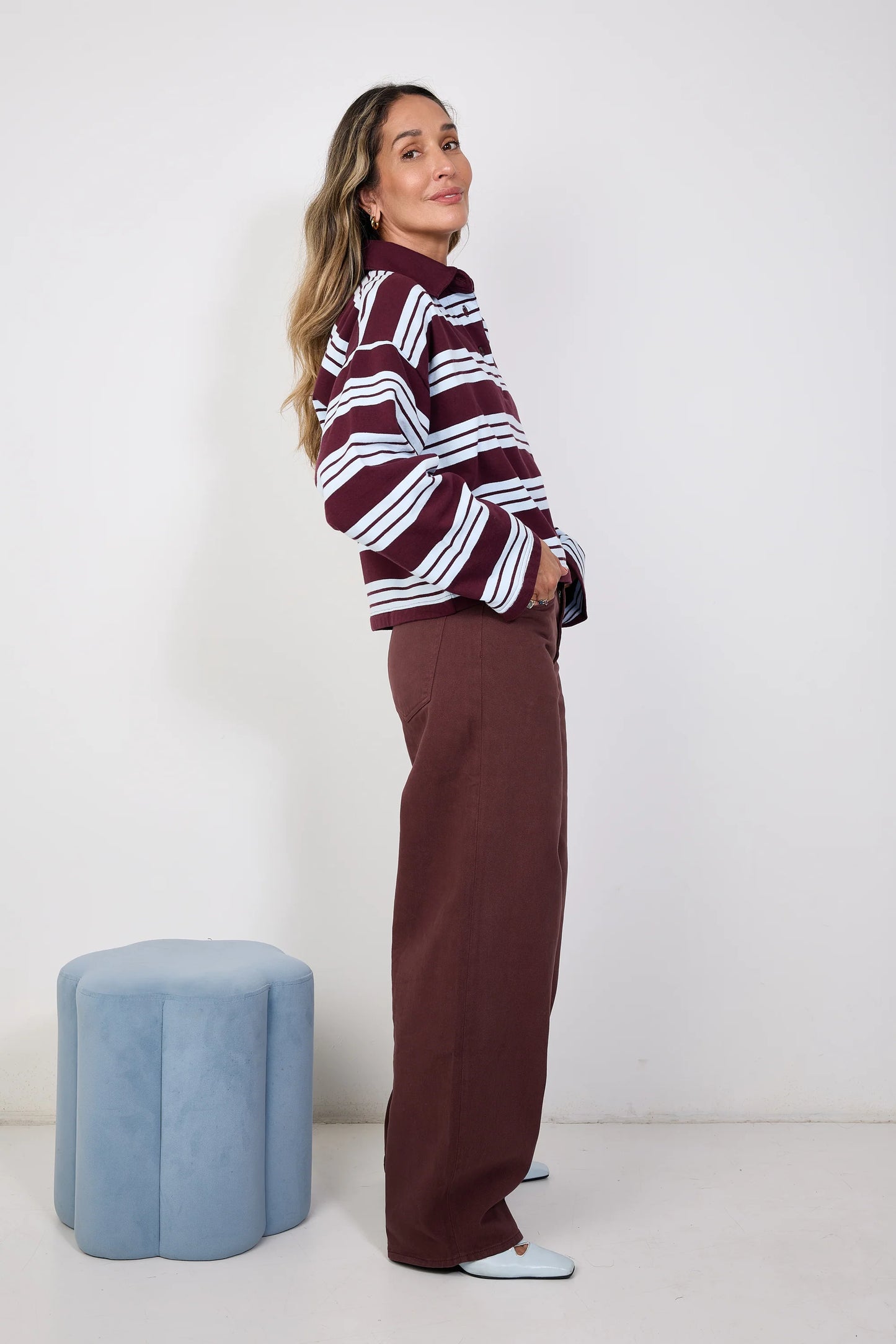 COCO Y MARIA POLO BLUE BORDEAUX