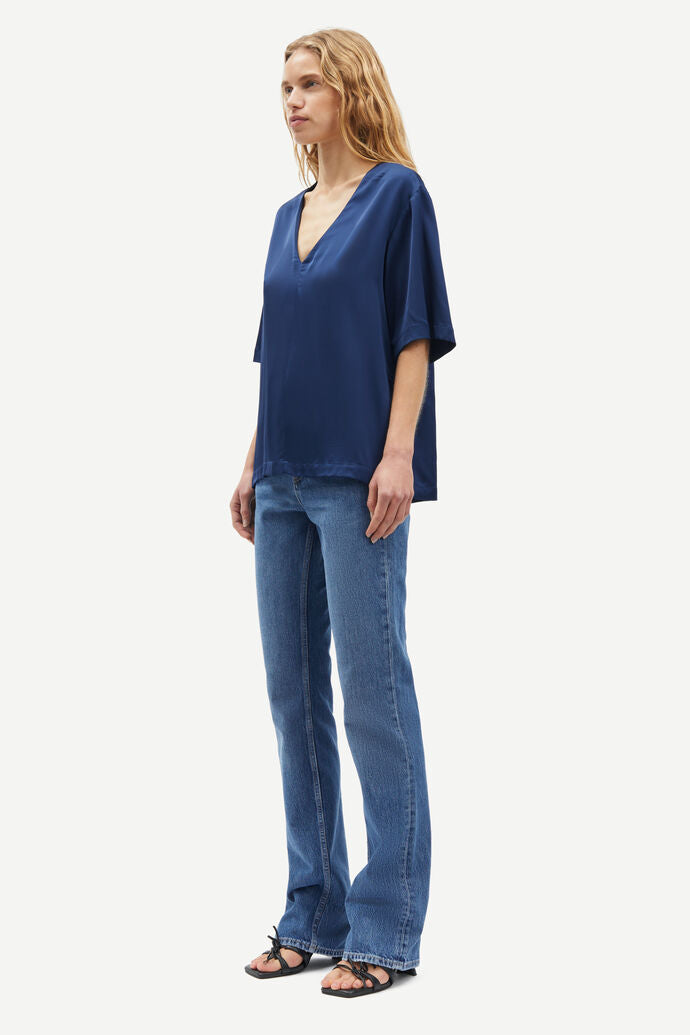 SAMSOE SAMELINA TOP DARK BLUE - S. LABELS