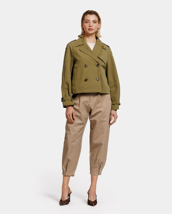 ALTER EGO FLORINE TRENCHCOAT AVOCADO