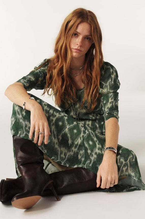 BA&SH MIDI JURK MATSA GROEN