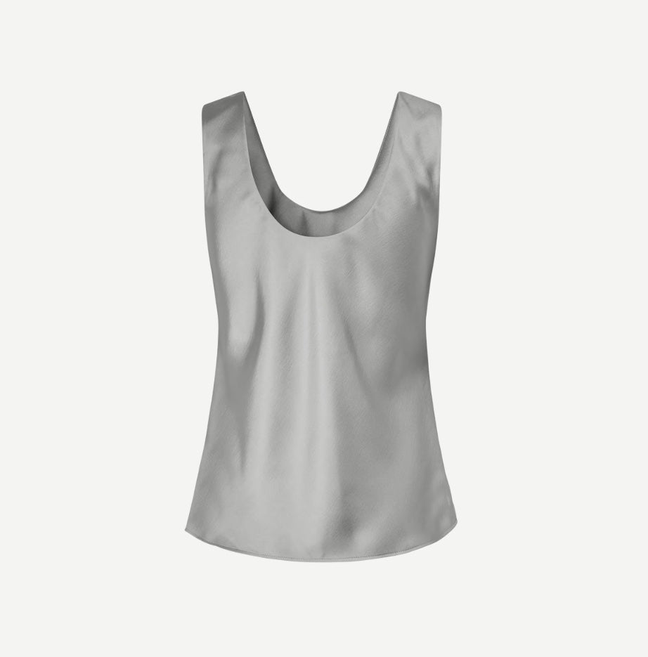 SAMSOE SASUMMA TOP SATIN GREY - S. LABELS