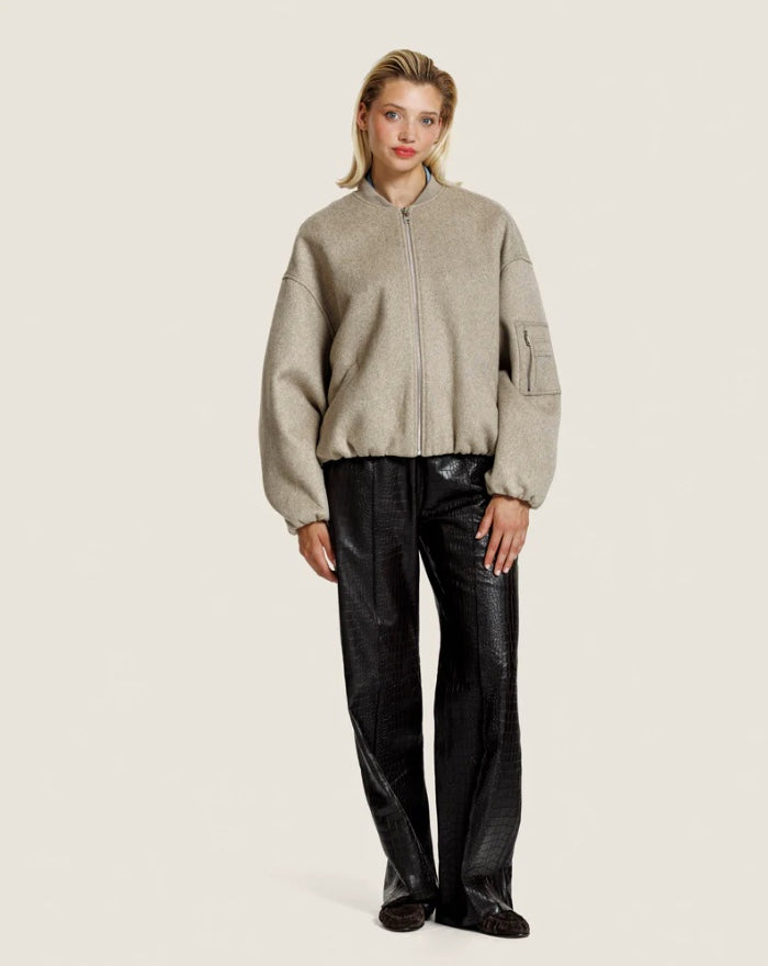 ALTER EGO PEARL WOLLEN BOMBER SAND