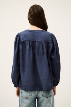 BA&SH TIA BLOUSE MARINE