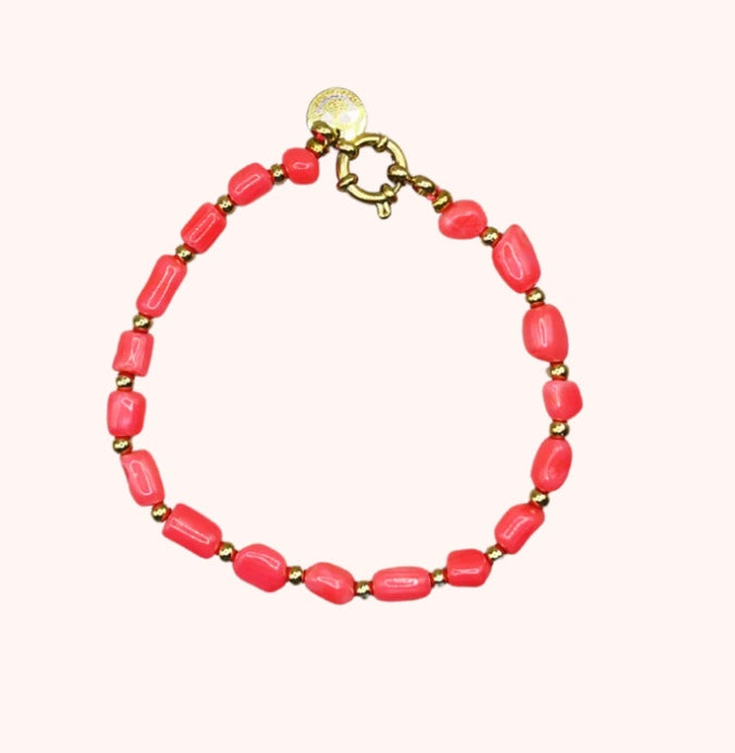 BONNIE STUDIOS TOMMY GOLD PINK BRACELET