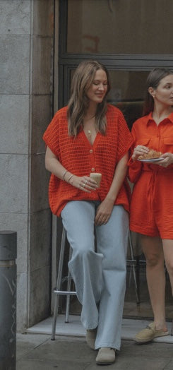 LES SOEURS GEHAAKT VEST JACK RED