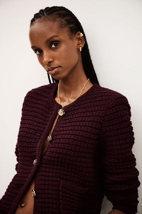 BA&SH GASPARD VEST BORDEAUX