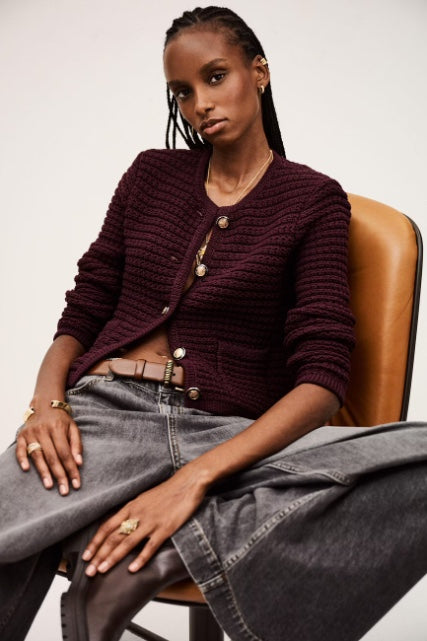 BA&SH GASPARD VEST BORDEAUX