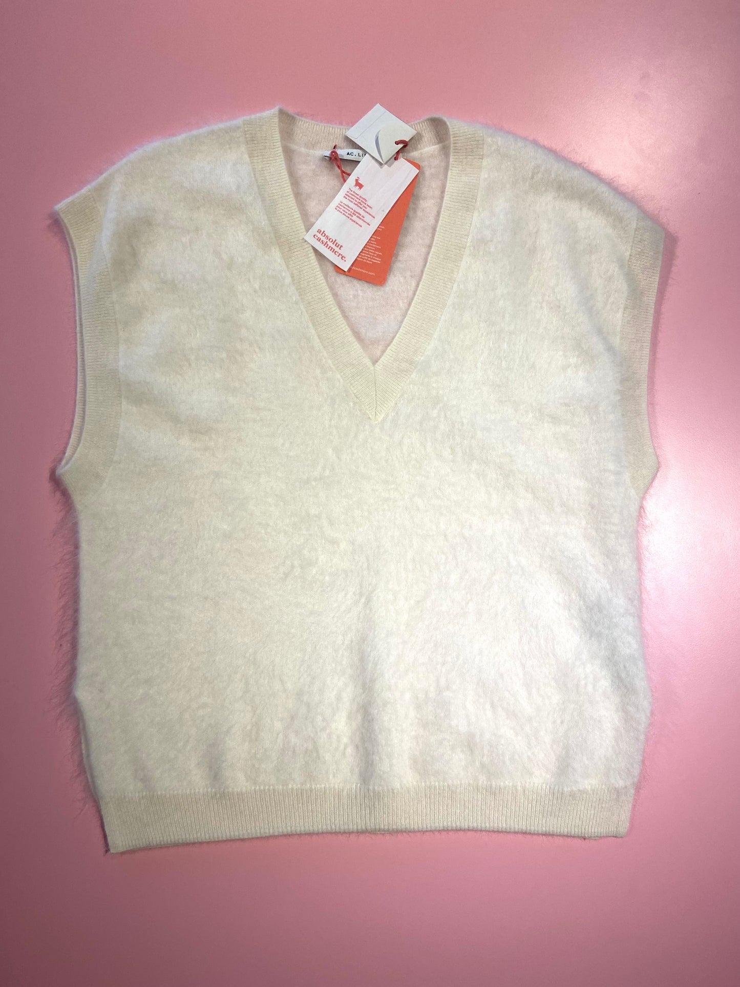 ABSOLUT CASHMERE SPENCER GILET CREAM