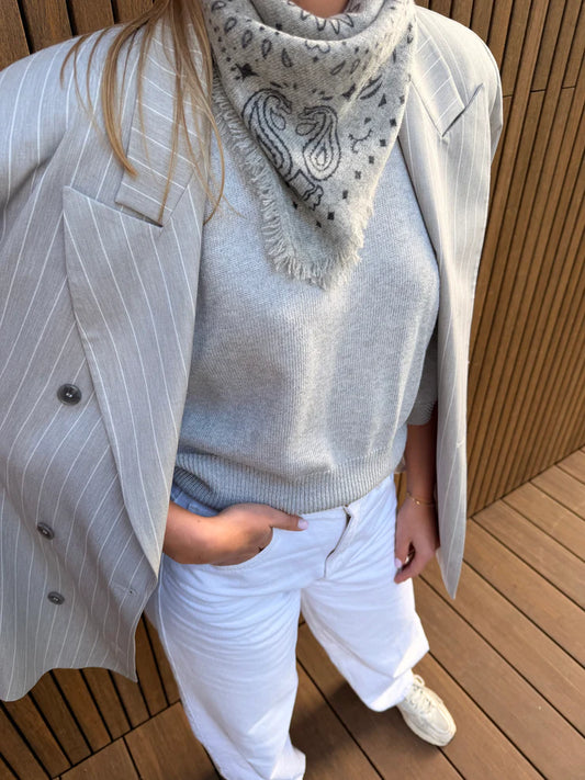 STUDIO LAVENDEL CASHMERE BANDANA GREY