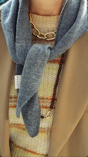 BONNIE STUDIOS WOOL SCARF DARK GREY MELEE