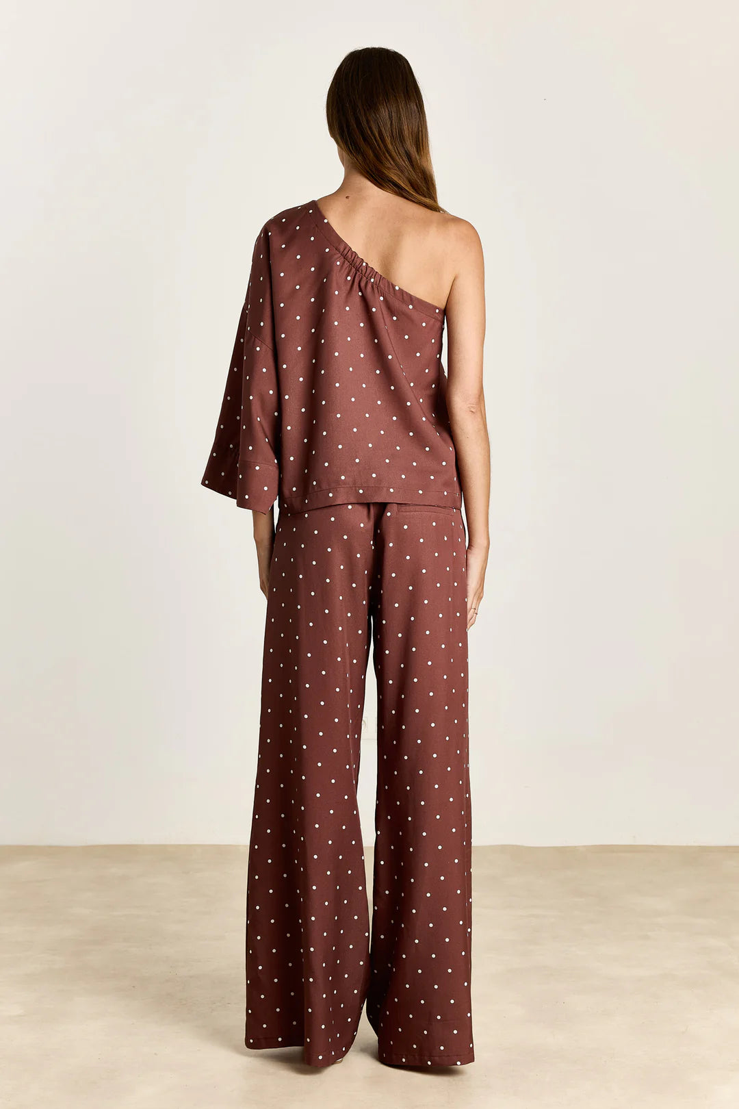 STUDIO CLIQUE PEARL WIDE TROUSERS POLKA DOT BROWN