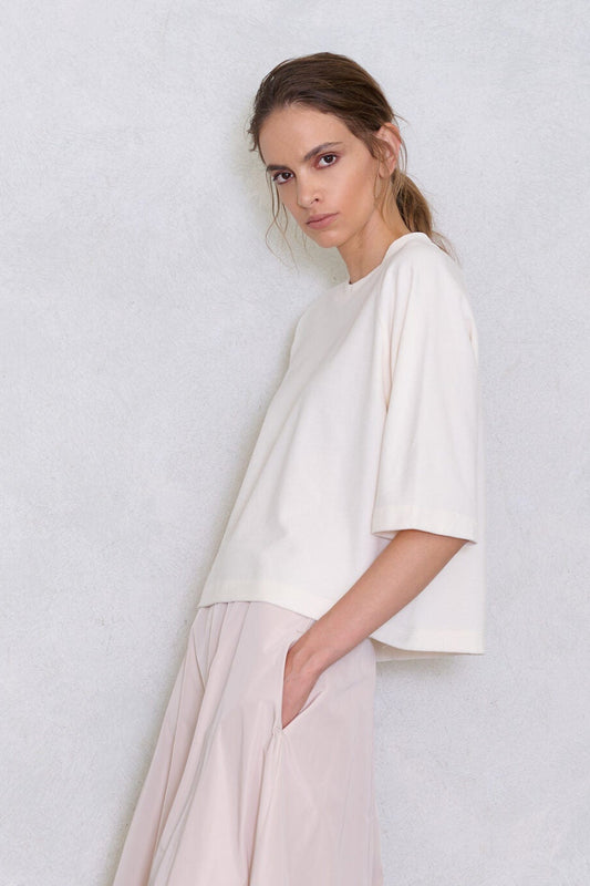 NO MAN'S LAND TERRY TOP IVORY - S. LABELS