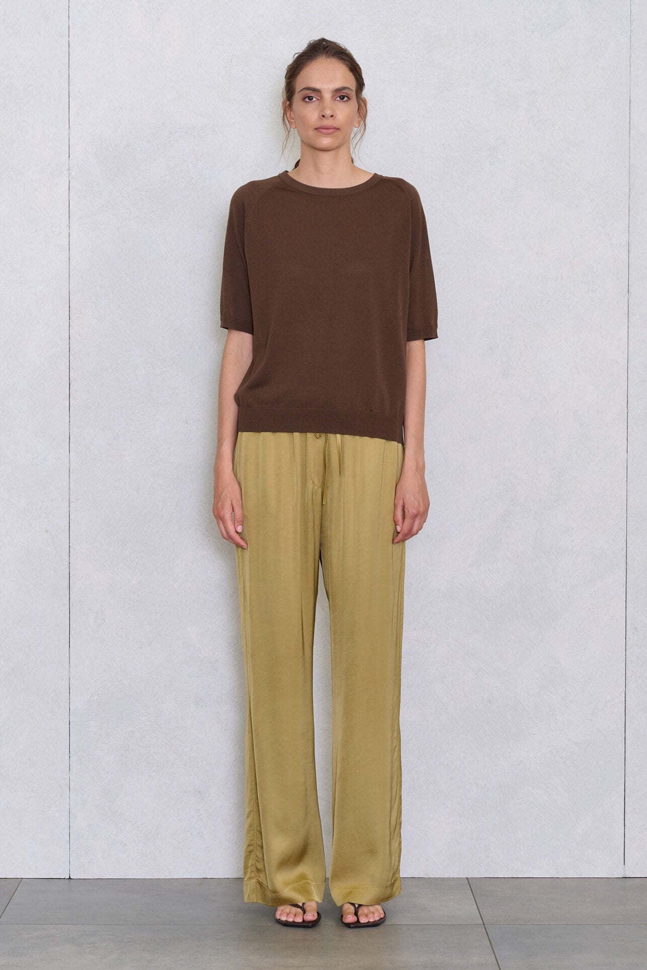 NO MAN'S LAND GLANZENDE BROEK OLIVE - S. LABELS