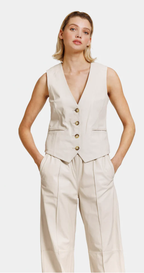 ALTER EGO LUCCA BROEK LEER BEIGE