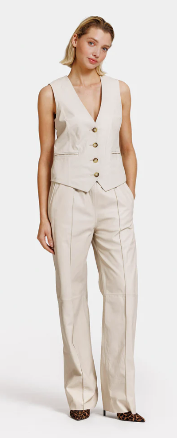 ALTER EGO LUCCA BROEK LEER BEIGE