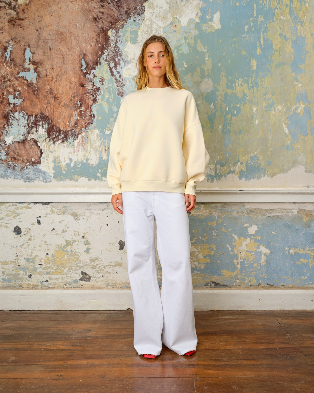 SEA ME HAPPY CREW SWEATER CREAM