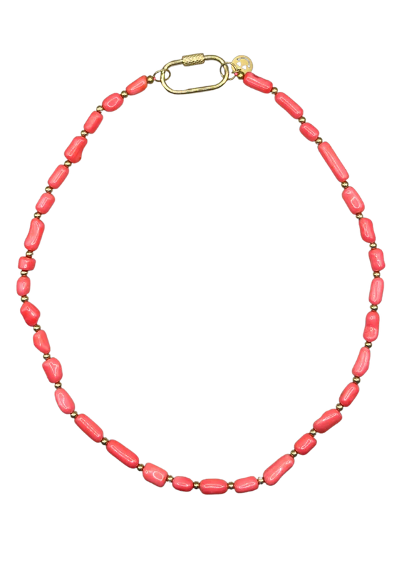 BONNIE STUDIOS TOMMY GOLD PINK NECKLACE
