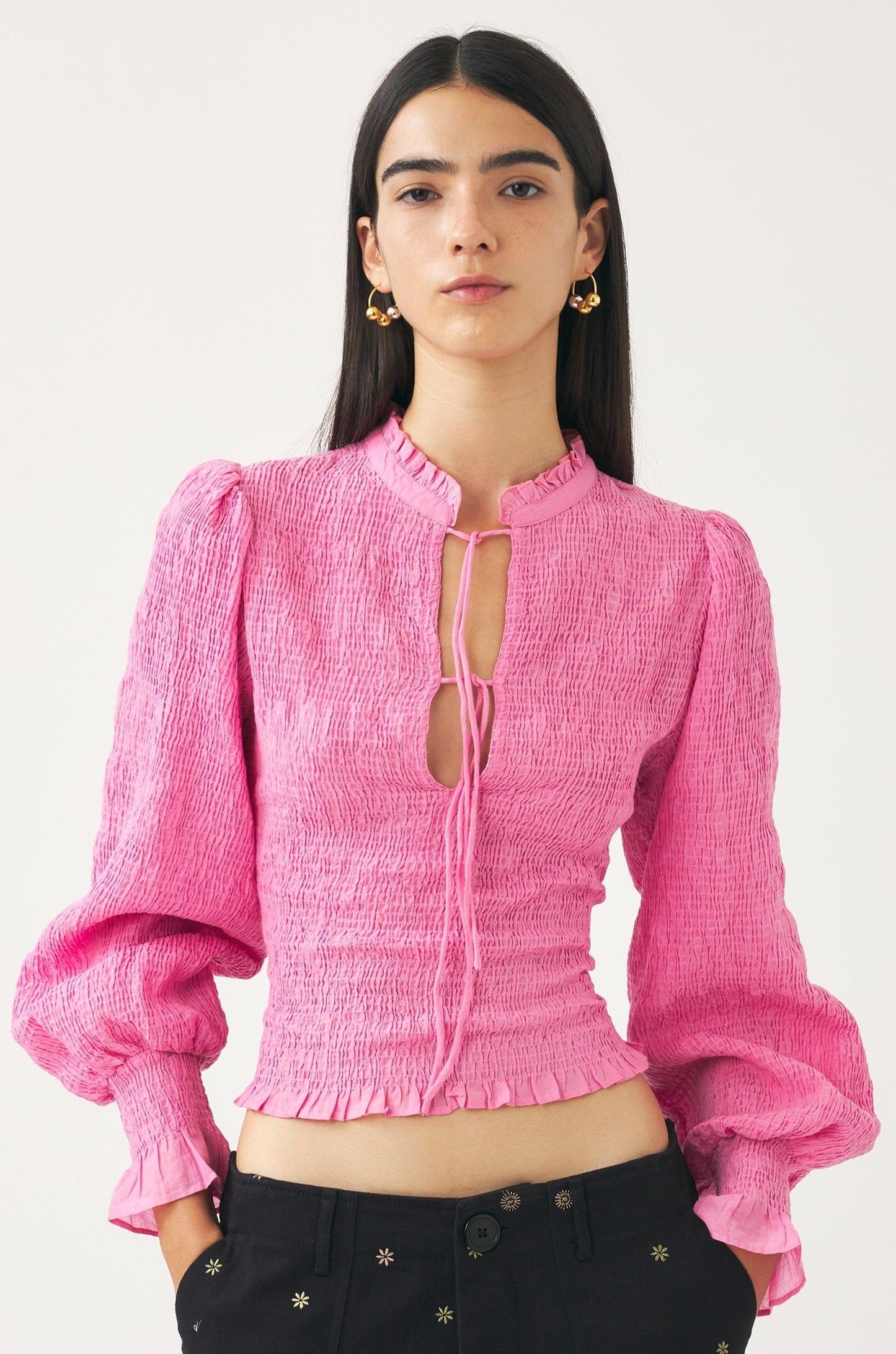 ANTIK BATIK ANNA SMOCK BLOUSE PINK