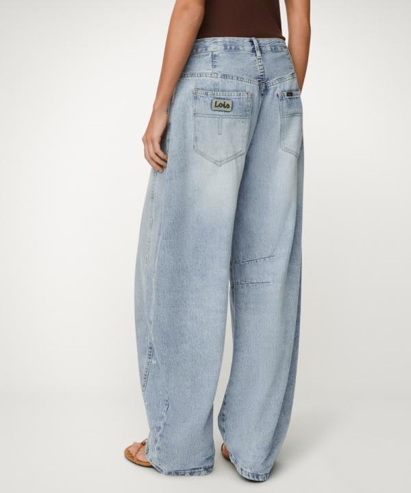 LOIS ALIANA PLEATED BARREL JEANS STONE DIRTY