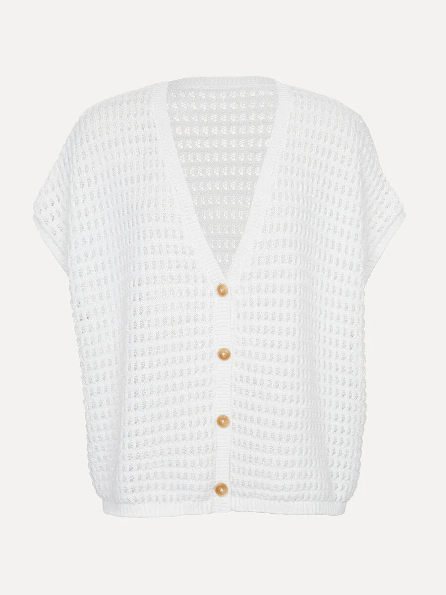 LES SOEURS GEHAAKT VEST JACK CREAM