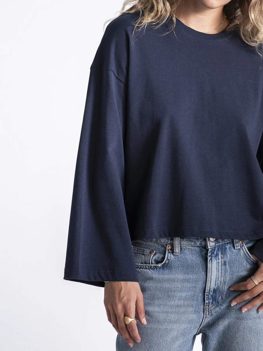 LES SOEURS LANGE MOUW TEE ALINE NAVY - S. LABELS