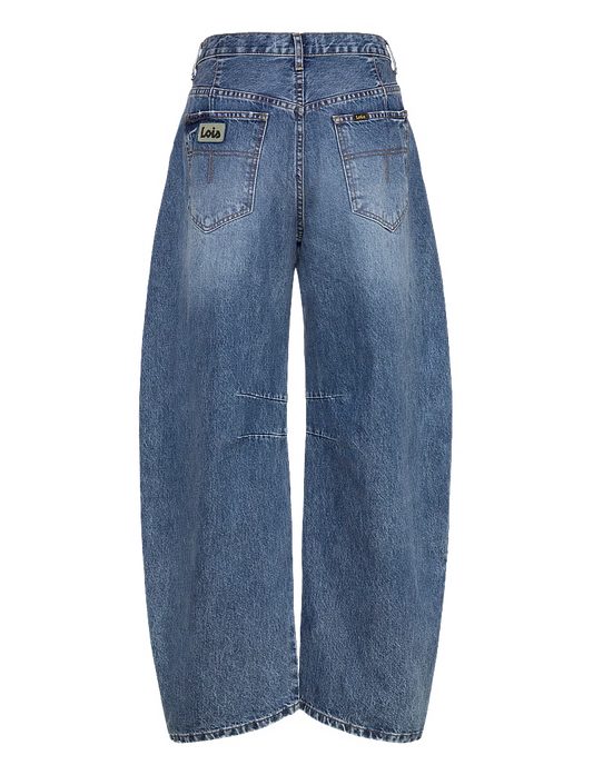 LOIS ALIANA PLEATED BARREL JEANS JACKSON STONE
