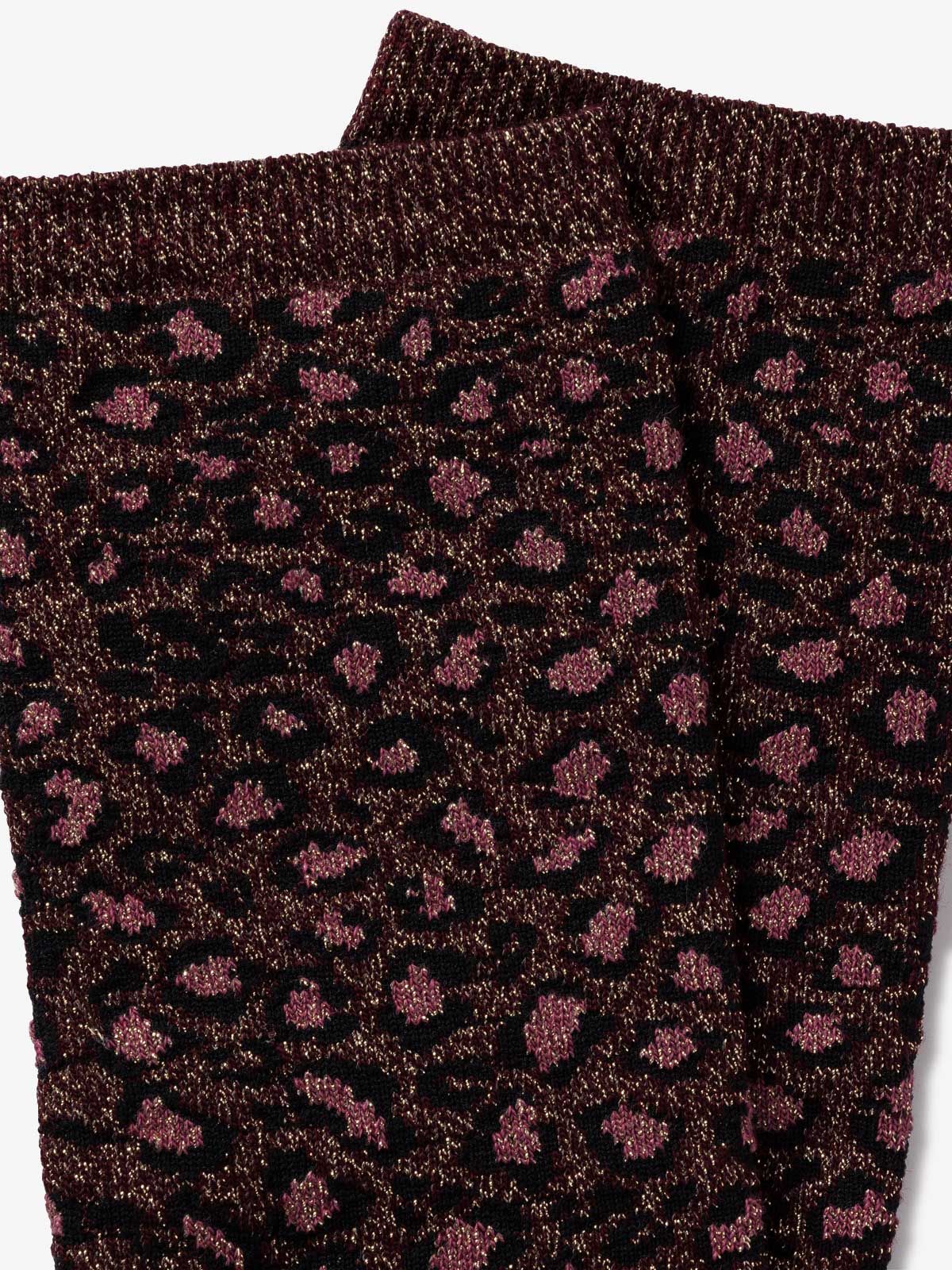 SOKKEN LEOPARD BORDEAUX