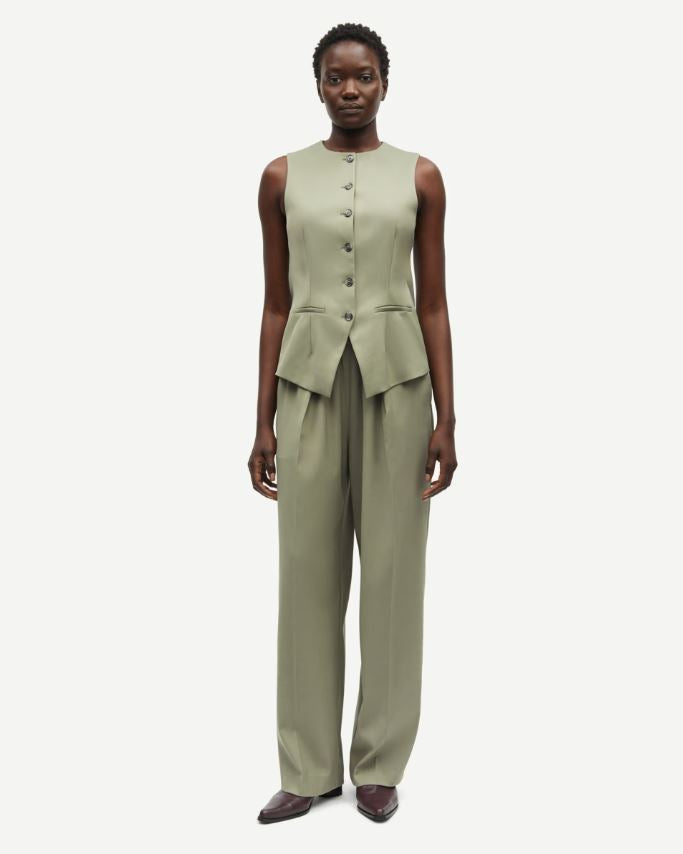 SAMSOE JULIA TROUSERS KAKI GROEN