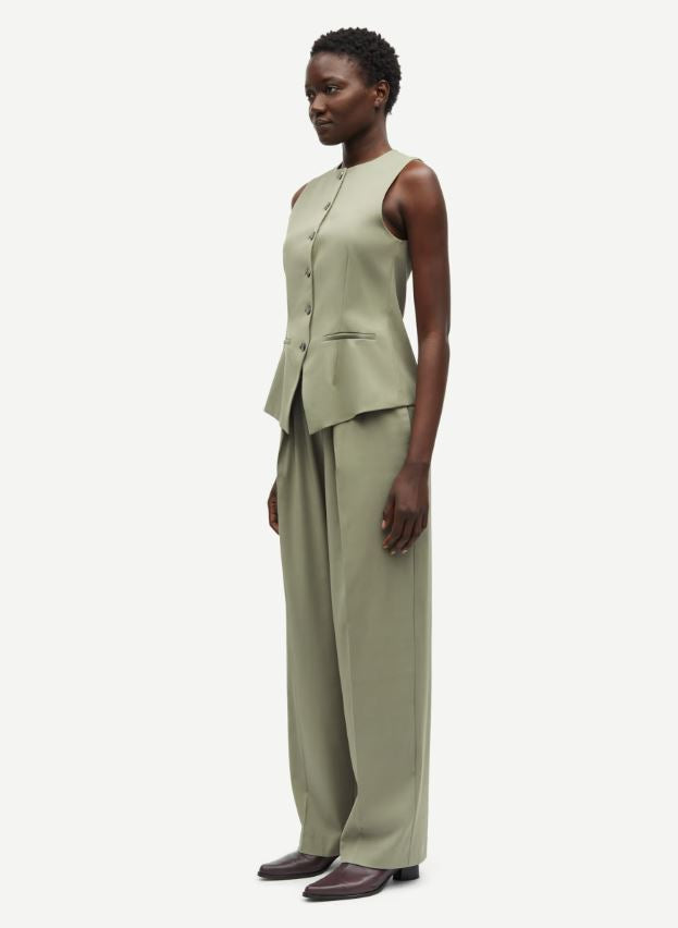 SAMSOE JULIA TROUSERS KAKI GROEN - S. LABELS