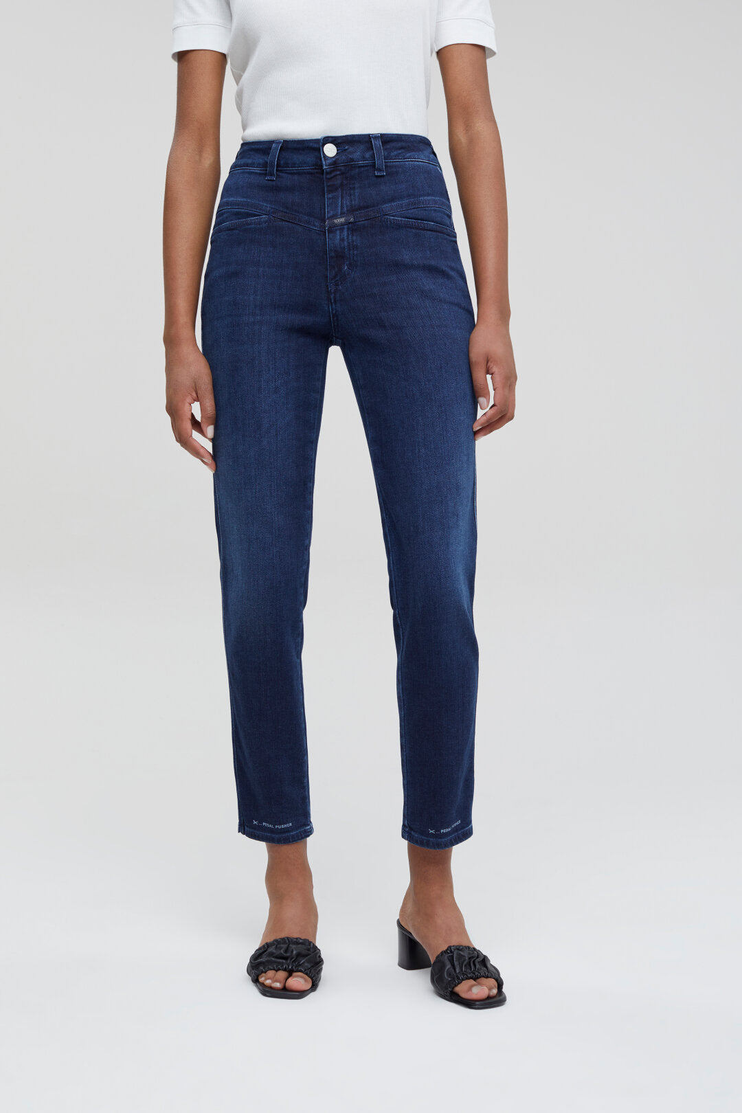 CLOSED PEDAL PUSHER SUPER STRETCH DEEP BLUE DENIM - S. LABELS