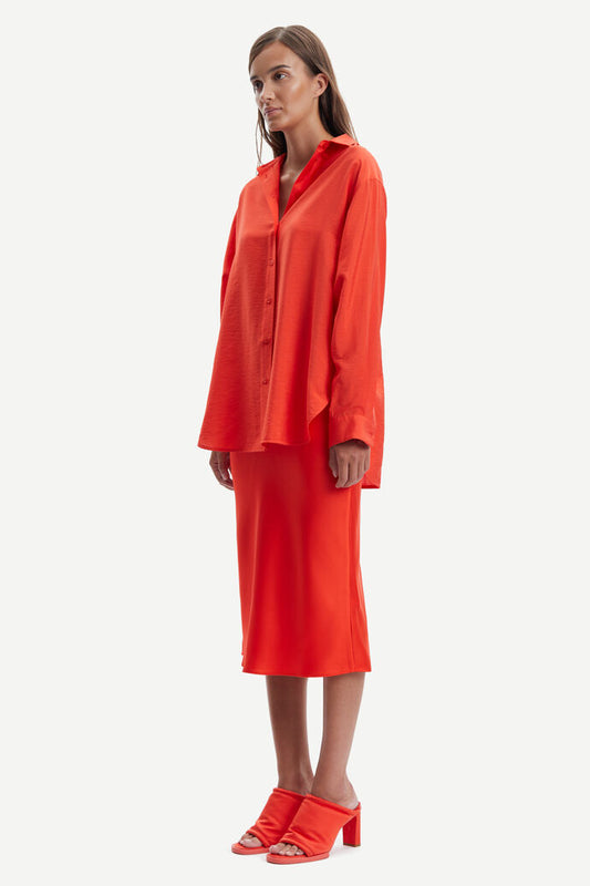 SAMSOE AGNETA SKIRT ORANGE RED - S. LABELS
