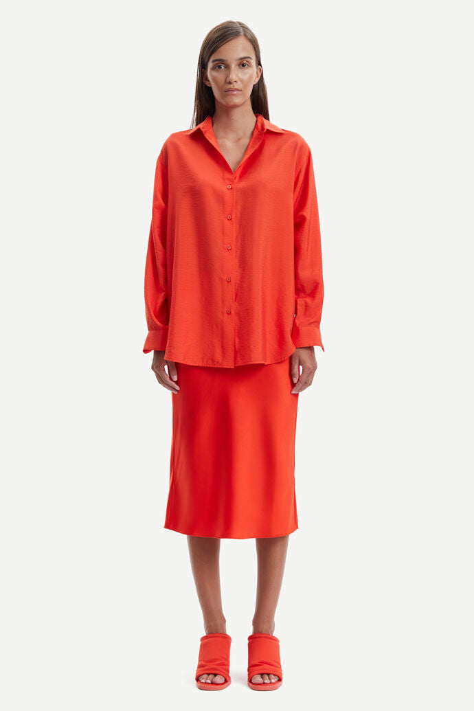 SAMSOE AGNETA SKIRT ORANGE RED - S. LABELS