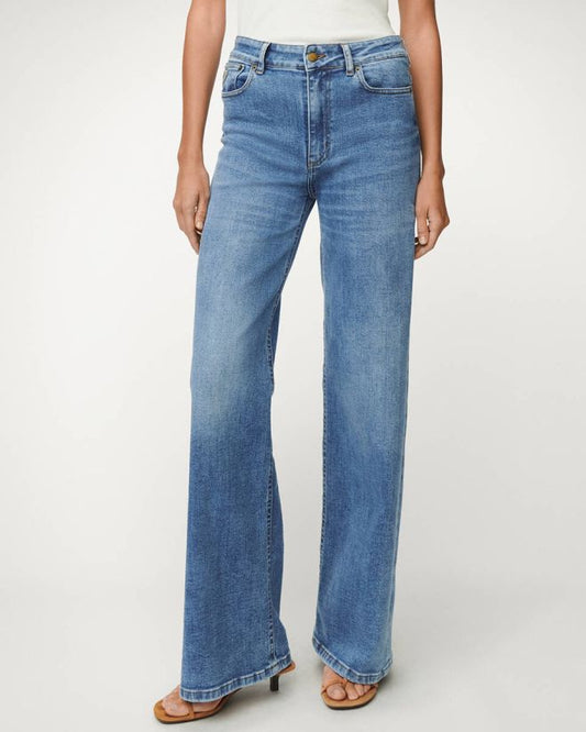 LOIS PALAZZO WIDE FLARE JEANS STONE