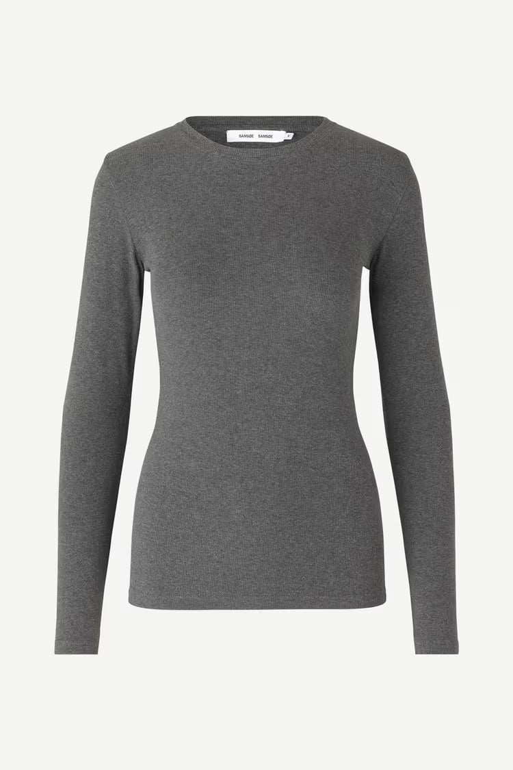 SAMSOE ALEXA LONG SLEEVE TEE GREY